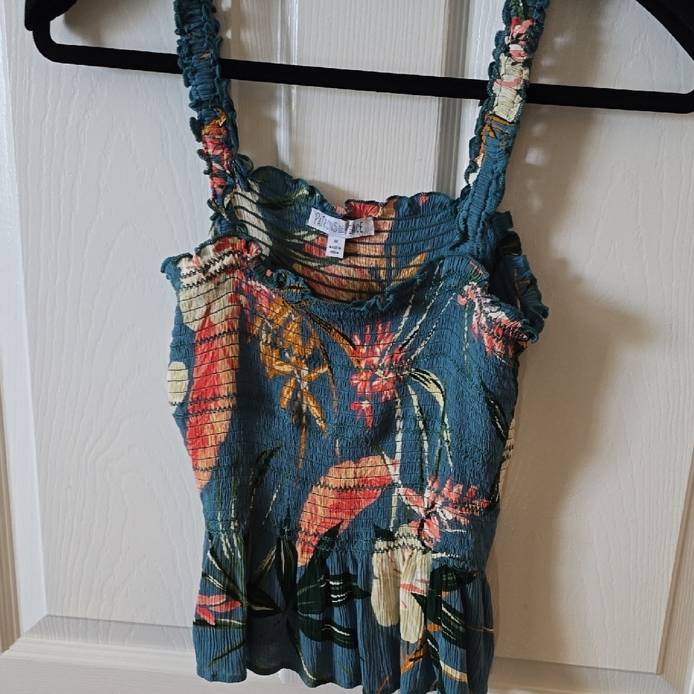 Floral Blue Top